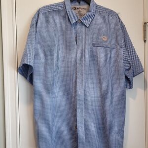 Blue Casual Button Down Shirt with Relaxed Fit